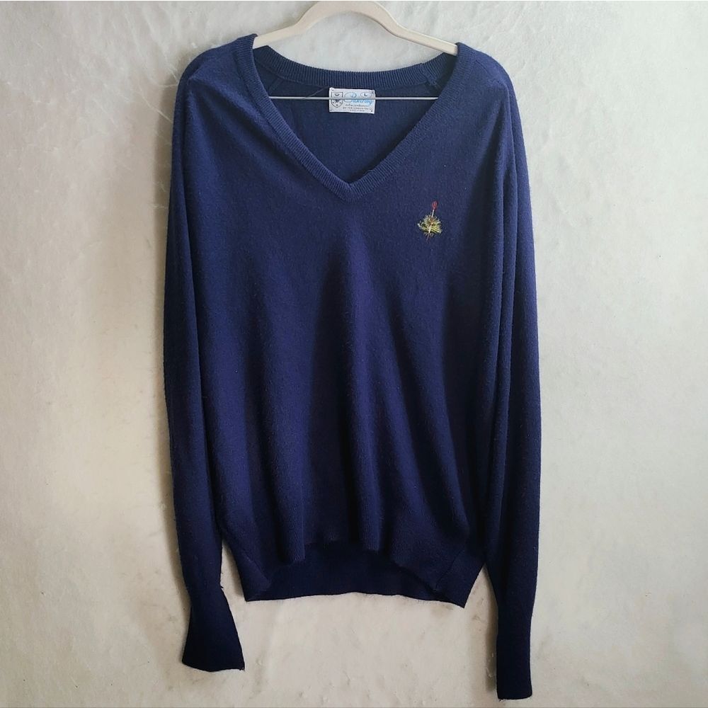 Men's Pickering size large v-neck sweater made in USA golf Orlon acrylic